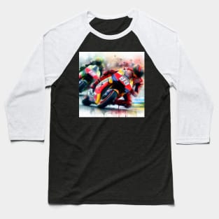 Artistic illustration of motorcycle racing Baseball T-Shirt